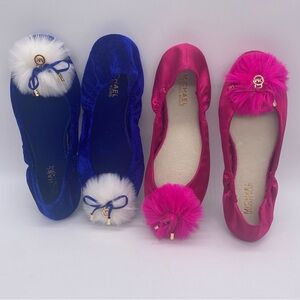 New MK pom pom Slippers  Size 6
